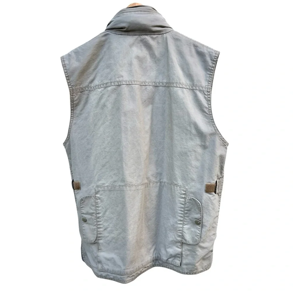 Vintage Banana Republic Men Safari Utility Bush Vest Hooded Hunting Fishing 80’s